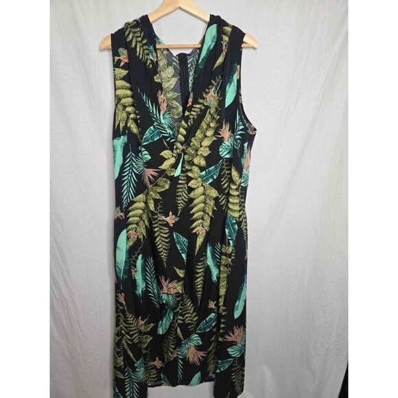 SHEIN curve 4XL Plus Tropical Print Twist Front Dress - Picture 2 of 10